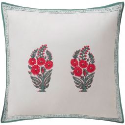 Roza-Gulshan Reversible Pillow Cover - Ivory